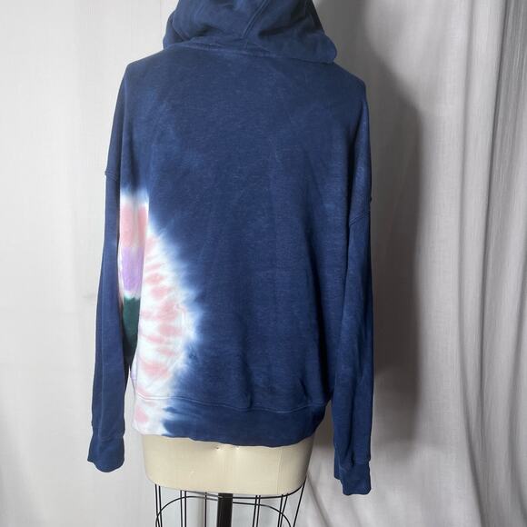 Wildfox Navy Tie Dye French Terry Hoodie Large - Picture 3 of 7